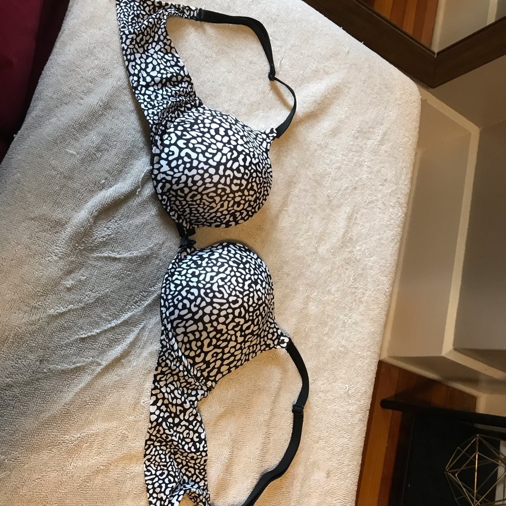 Black and white cheetah print bra from Pink